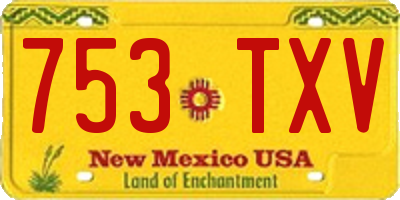 NM license plate 753TXV