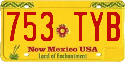 NM license plate 753TYB