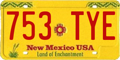 NM license plate 753TYE