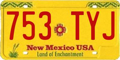 NM license plate 753TYJ