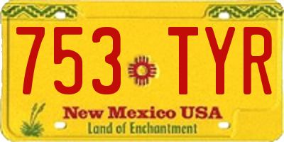 NM license plate 753TYR