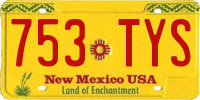 NM license plate 753TYS