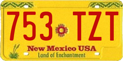 NM license plate 753TZT