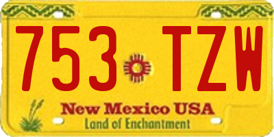 NM license plate 753TZW