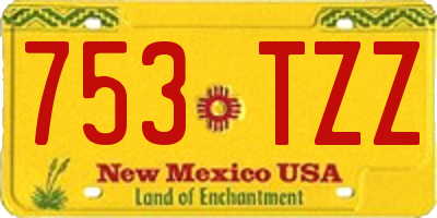 NM license plate 753TZZ