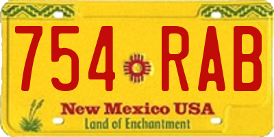 NM license plate 754RAB