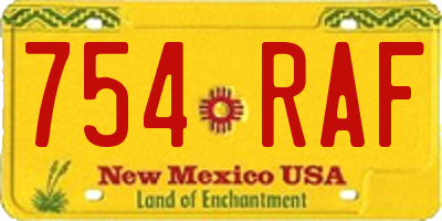 NM license plate 754RAF