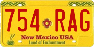 NM license plate 754RAG