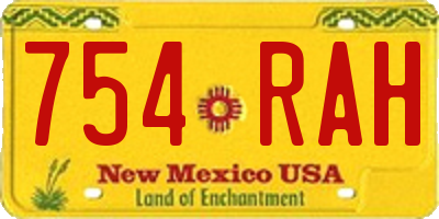 NM license plate 754RAH