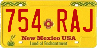 NM license plate 754RAJ