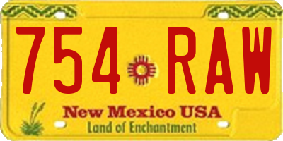 NM license plate 754RAW