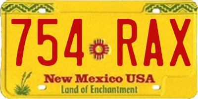 NM license plate 754RAX