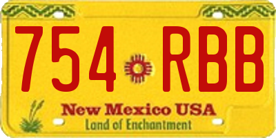 NM license plate 754RBB