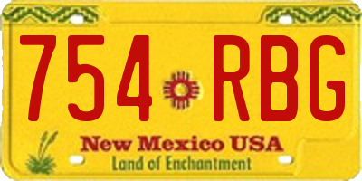 NM license plate 754RBG