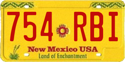 NM license plate 754RBI