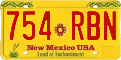 NM license plate 754RBN