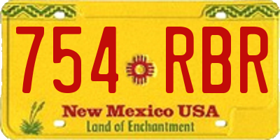 NM license plate 754RBR