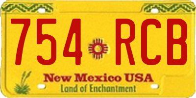 NM license plate 754RCB