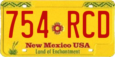 NM license plate 754RCD