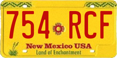 NM license plate 754RCF