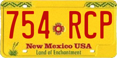 NM license plate 754RCP