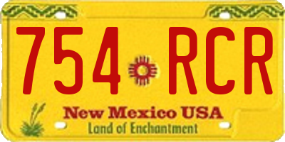 NM license plate 754RCR