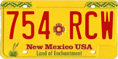 NM license plate 754RCW