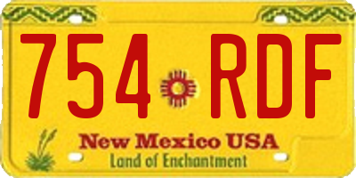 NM license plate 754RDF