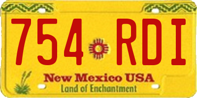 NM license plate 754RDI