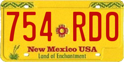 NM license plate 754RDO