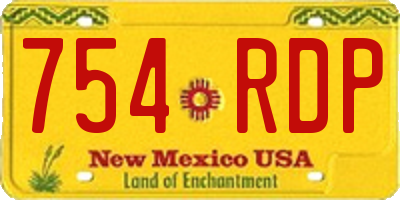 NM license plate 754RDP