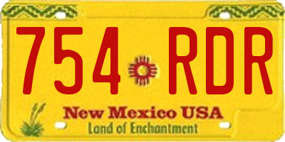 NM license plate 754RDR