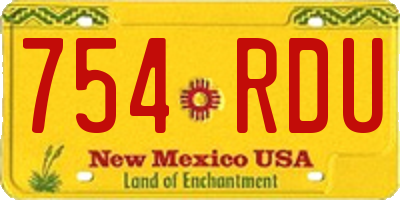 NM license plate 754RDU