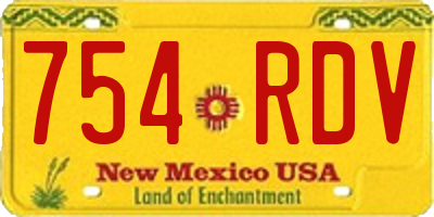 NM license plate 754RDV