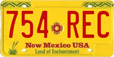 NM license plate 754REC