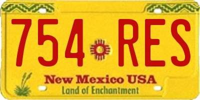 NM license plate 754RES