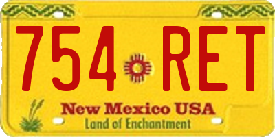 NM license plate 754RET