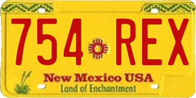 NM license plate 754REX