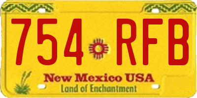 NM license plate 754RFB