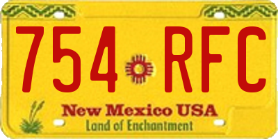 NM license plate 754RFC