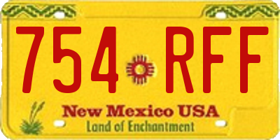 NM license plate 754RFF
