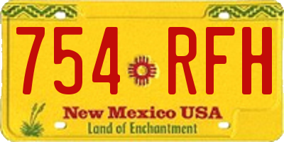 NM license plate 754RFH