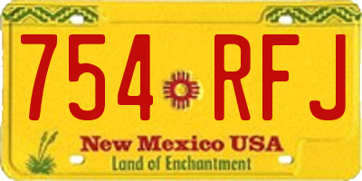 NM license plate 754RFJ