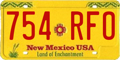 NM license plate 754RFO