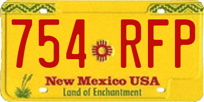 NM license plate 754RFP