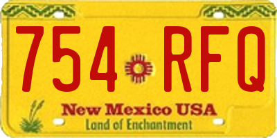 NM license plate 754RFQ