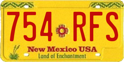 NM license plate 754RFS