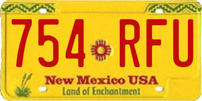 NM license plate 754RFU