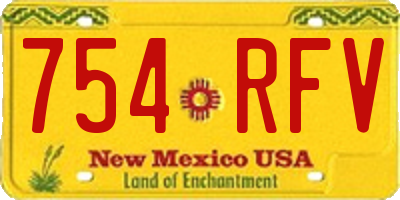 NM license plate 754RFV