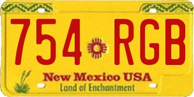 NM license plate 754RGB